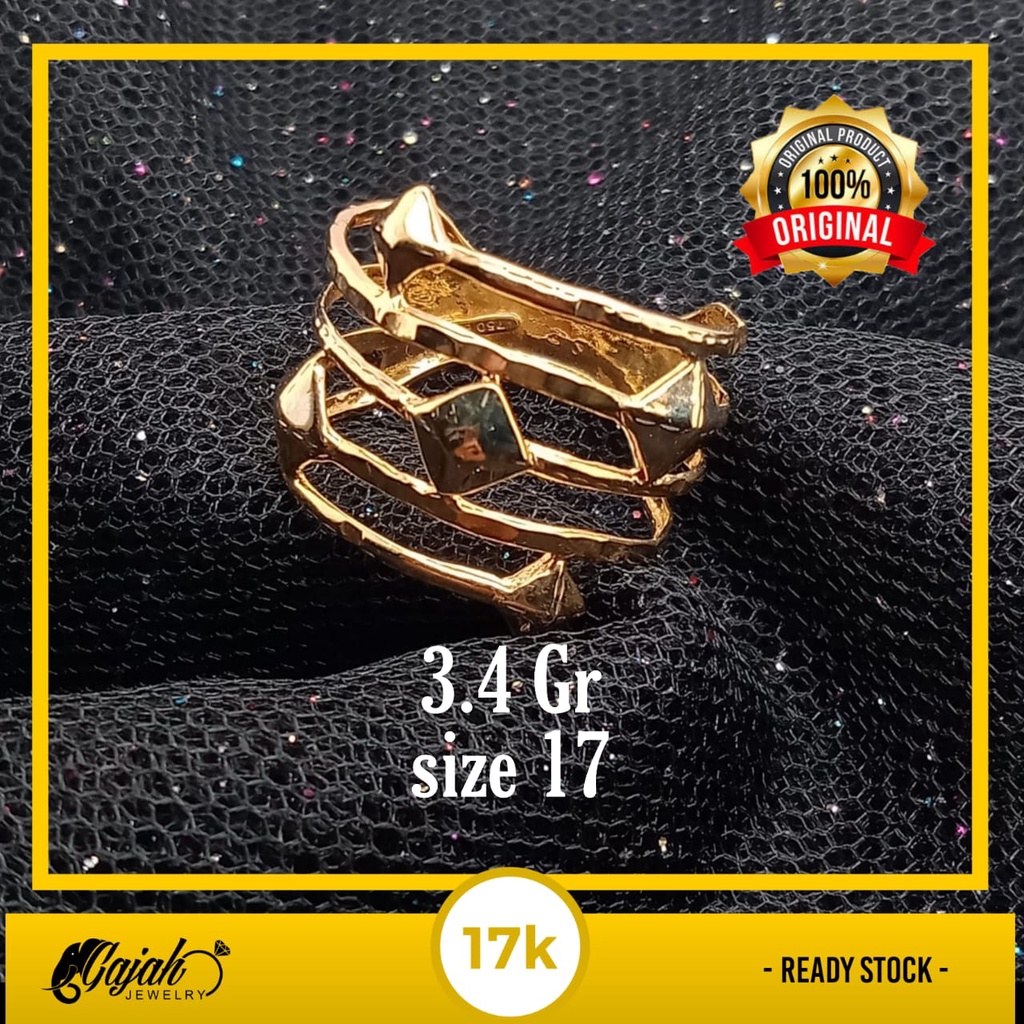 Cincin emas 17k - 3.4 gr kadar 750 - 4197