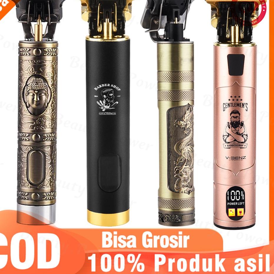TERLARIS T9 Mesin Cukur Rambut Pria, Pemangkas Bulu Profesional 0Mm Dapat Diisi Ulang USB, Alat Ukir
