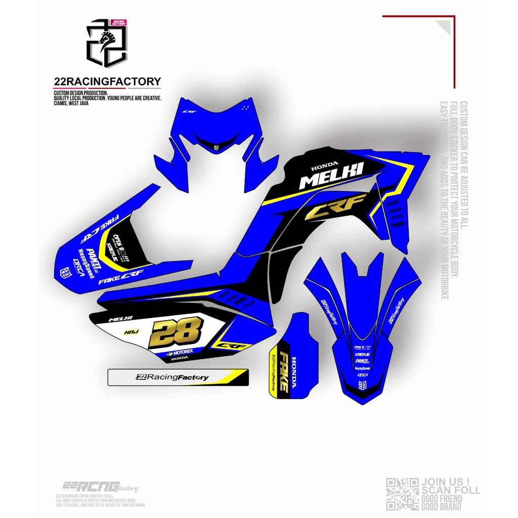 DECAL STIKER CRF / GORDONS/  KLX BF / KLX DTRACKER / KLX S OLD FULL BODY DESAIN COSTUM