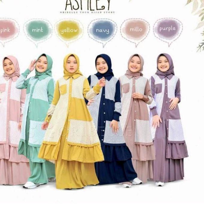 ☃ Ashley Kids Baju Muslim Anak Gamis Anak Perempuan Usia7-13th Baju Muslim Tanggung ○