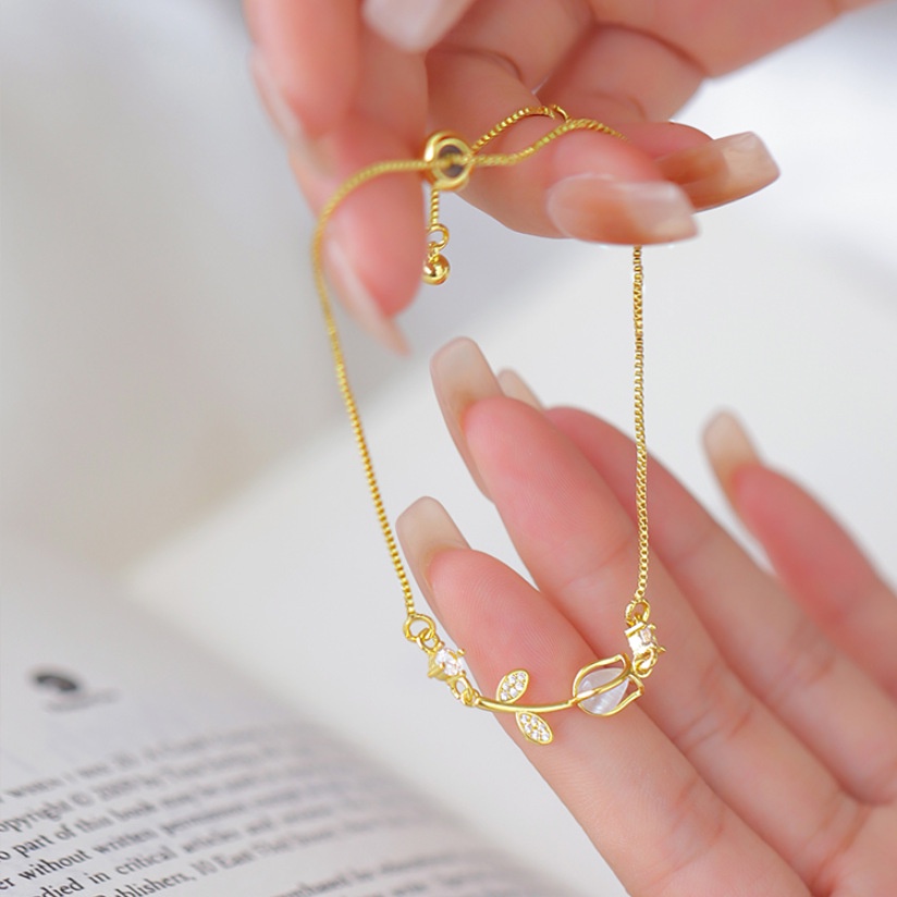 Tulip Busur Mutiara Liontin Kalung Gelang Anting Fashion Emas Stud Earrings Gelang Choker Untuk Wanita Perhiasan Aksesoris