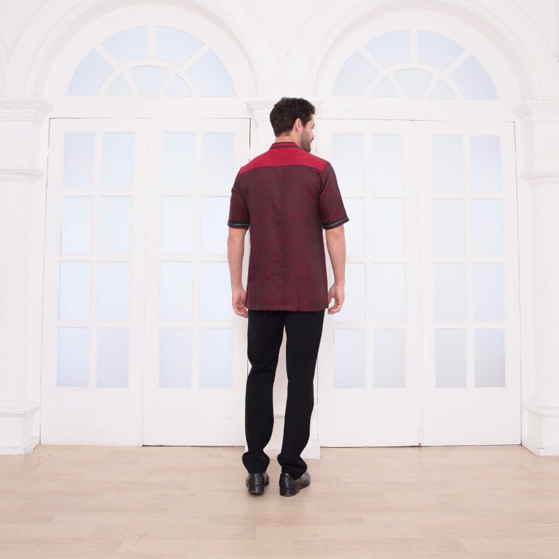 baju muslim pria kombinasi batik