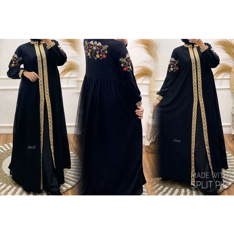 Gamis hikmat bordir KW/replika 2 in 1