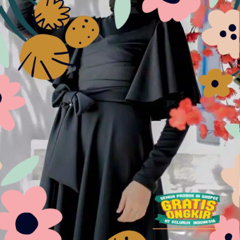 GAMIS Dress 70734 TITANIUM SCUBA Fashion Muslim CLARA RANA MAXI prewed gamis Prewedding dress muslim