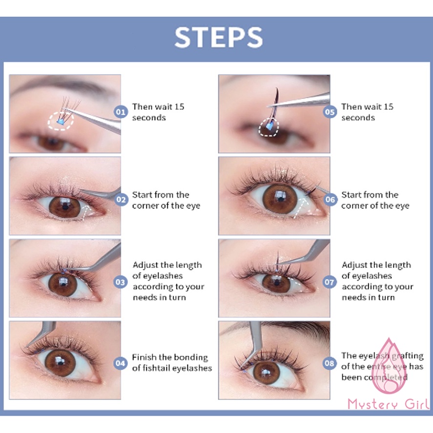 Mysterygirl - Bulu Mata Palsu Natural Devil Eyelash Extension Single Bulumata Eyelash Tanam Korea Perlusin