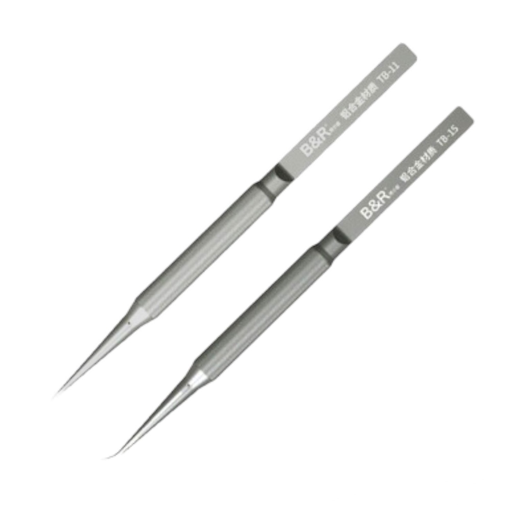 PINSET B&amp;R TB-11 SILVER TB-15 SILVER Fingerprint Flying Lead Stainless Steel Tweezers ORIGINAL