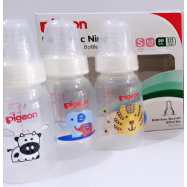 Pigeon 120ml x 3pcs Peristaltic Nursing Bottle Standard Botol PP