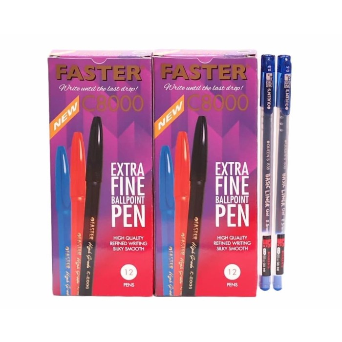 

BISA COD Faster Bundling - 2 Lusin Faster C8000 + 2 pcs queen gel blue