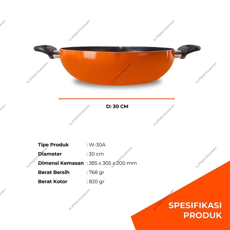 Wajan Kuali Anti Lengket Wok Pan Penggorengan Miyako W 30A