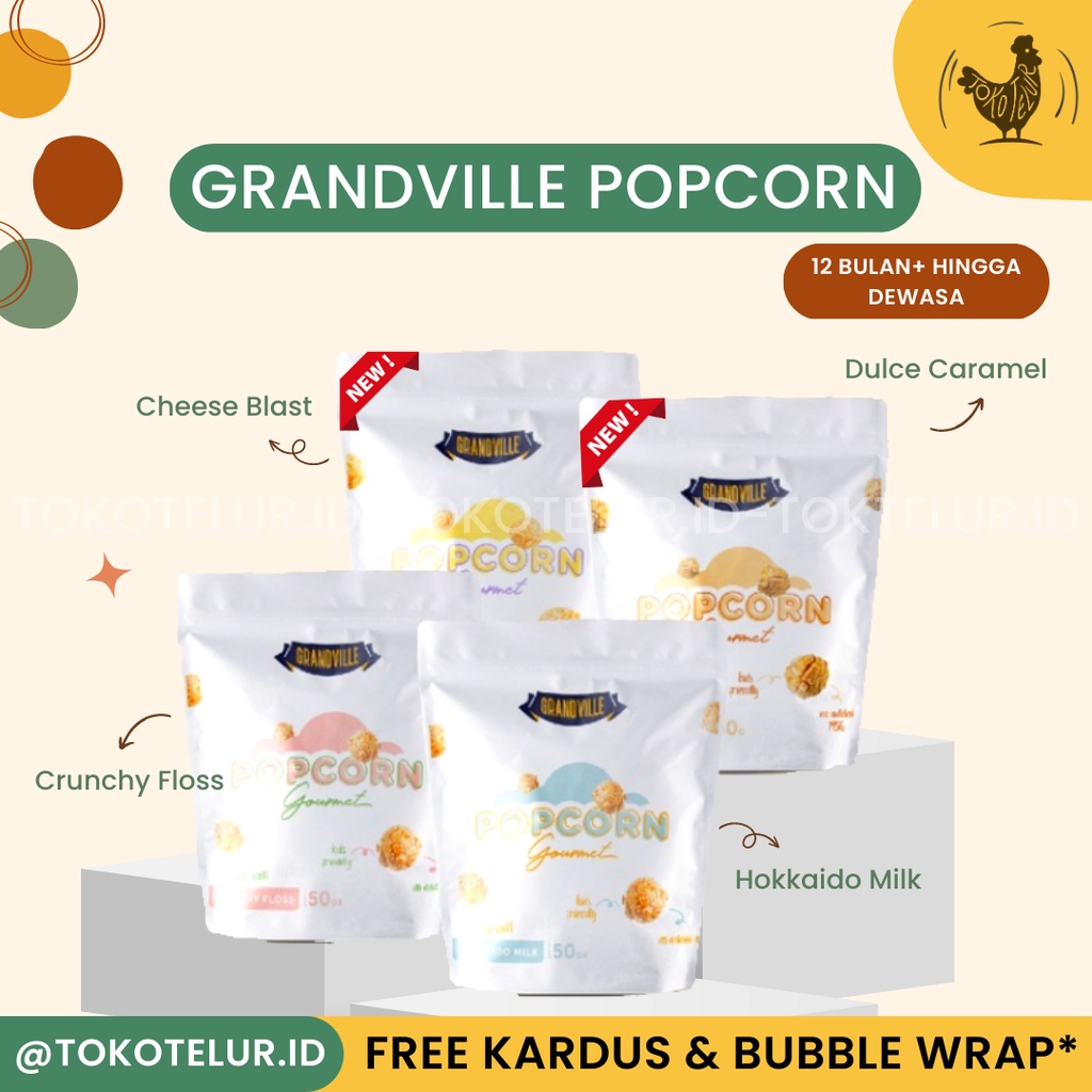 Grandville - Gourmet Popcorn / Snack Anak Bayi / Popcorn Jagung Sehat