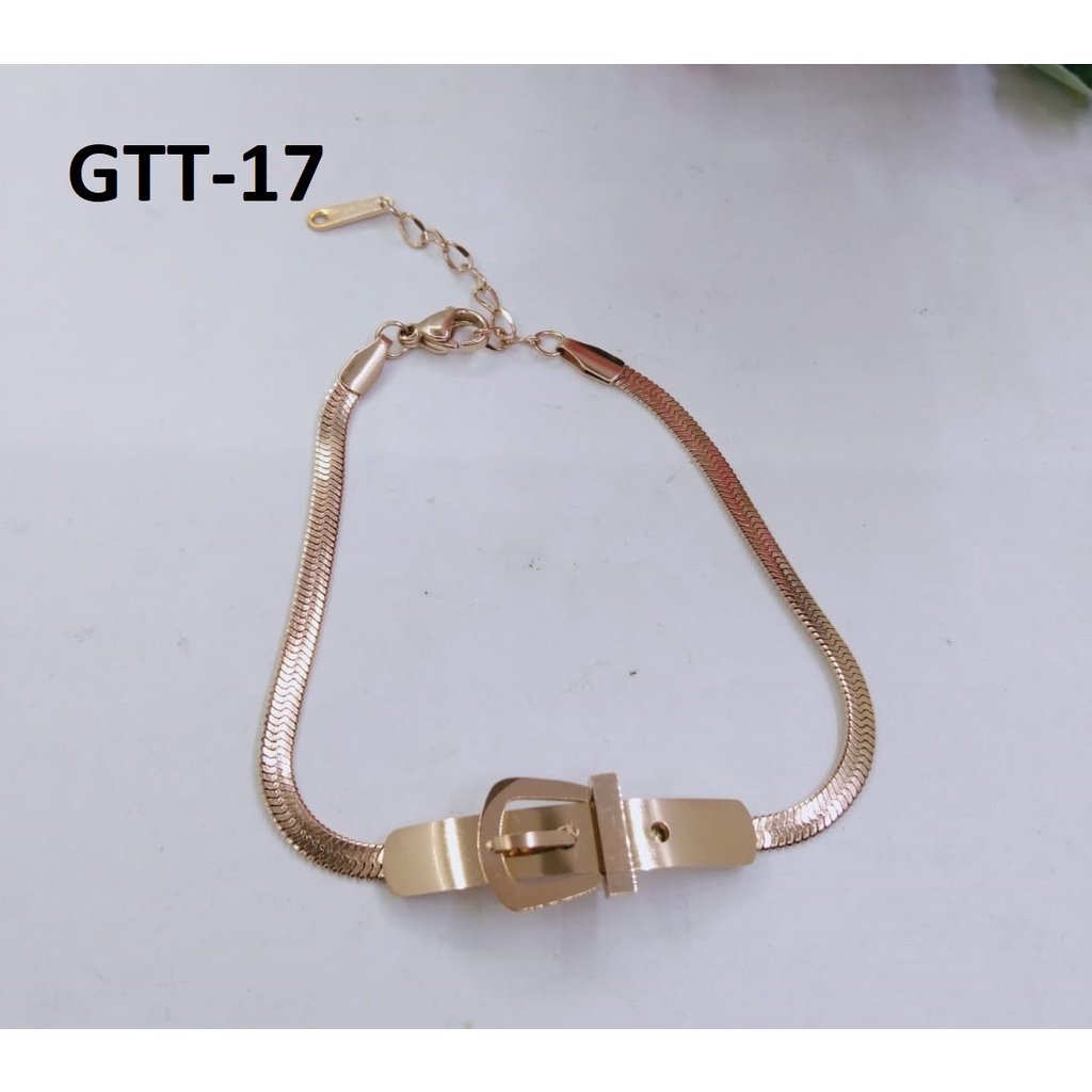 GELANG TITANIUM PIPIH EMAS GOLD IKAT PINGGANG TERMURAH / DUNIA GELANG TERBARU