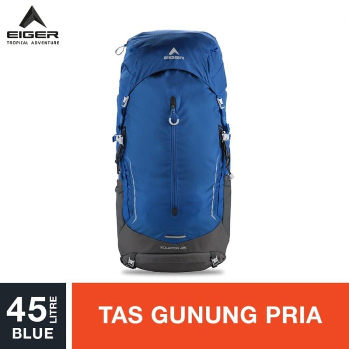 Tas Keril Eiger Equator 45L Tas Pendaki Gunung Carrier Hiking Outdoor - Biru