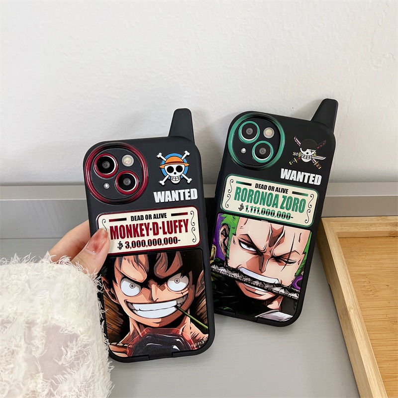 IPHONE Case Pelindung Cermin Kartun Untuk Iphone14 13 12 11 Pro Max Animasi Luffy &amp; Soron Casing Belakang