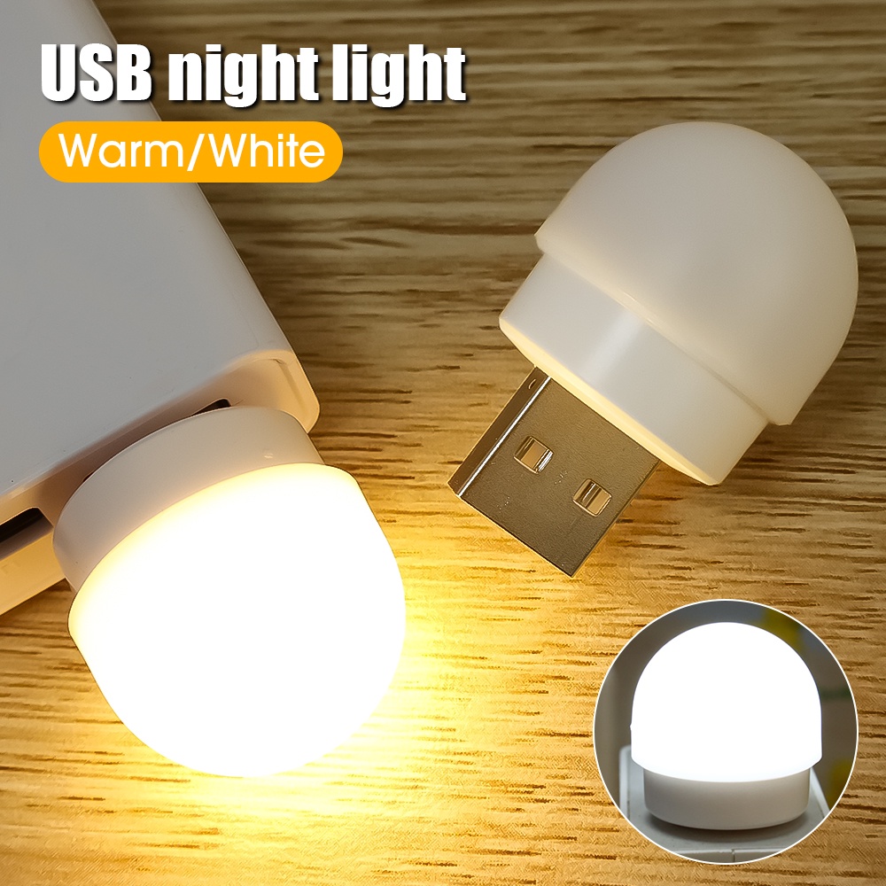 Lampu Tidur Hemat Energi Mini Untuk Kamar Tidur Koridor Berkemah Portabel Suasana LED Cahaya Colokan USB Lampu Malam LED Perlindungan Mata Lampu Baca Pencahayaan Senyap