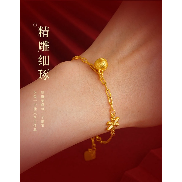 Goldkingdom Fashion Perhiasan 24 K Bangkok Aksesoris Ready Stock Snowflake Lonceng Jingle Berlapis Emas Gelang Yang Dapat Disesuaikan Childlike Innocence Tanpa Lengan Liontin Tulang Selangka Kalung