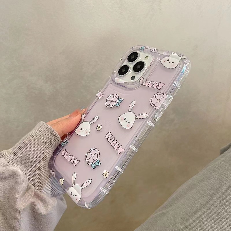 IPHONE Cocok Untuk Iphone14 14pro 14plus 13 13mini 13pro 13prm iPhone12 7Plus 8Plus Xr XS 13 12mini Pro Max Empat Sudut Casing Ponsel Transparan Tahan Guncangan