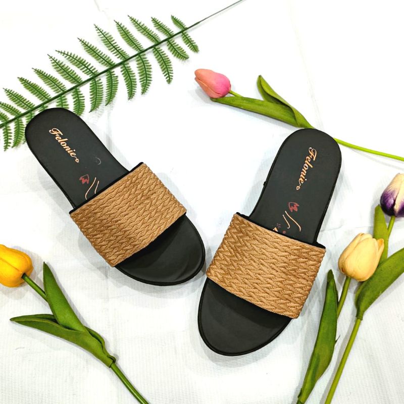 SANDAL WANITA TURKI MURAH TERBARU FELONIE DHT 03 TRENDY KEREN KEKINIAN TINGGI 5 CM