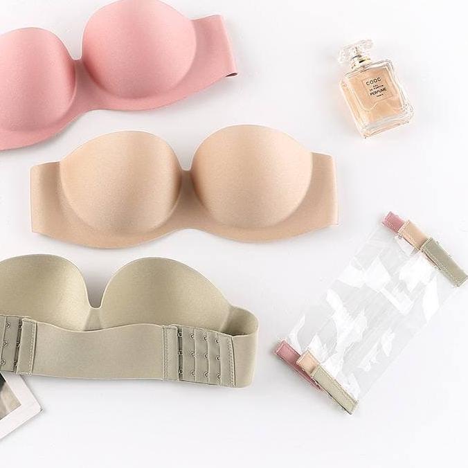 ✵ LIKESUN- bra38 KBra PushUp Double Strapless Invisible Nyaman Bra Tanpa Tali Bra Kait Murah ✯