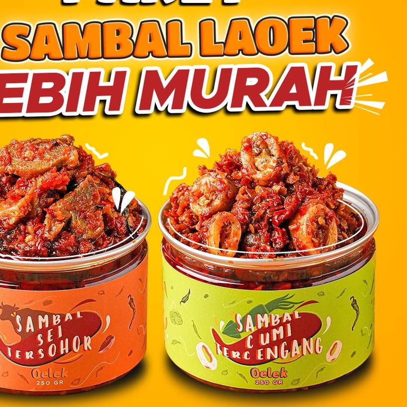 

➱ Oelek 2 Sambal Laoek Lebih Hemat! / Sambal Cumi / Sambel Ayam Suwir/ Sambal Sei / Sambal Rumahan ➲