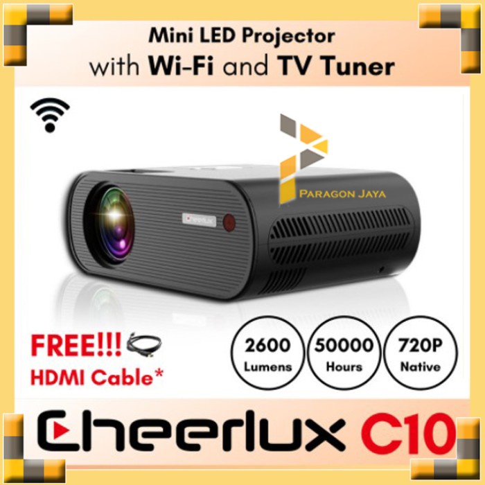 

[[JNT COD]] CHEERLUX C10 WiFi TV Tuner Mini LED Projector 2600 Lumens 720p