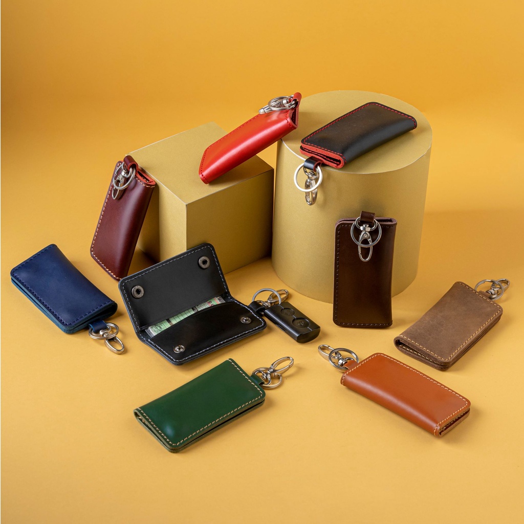 Dompet STNK Kulit Asli - Gantungan Kunci Mobil Motor Model Lipat Buku