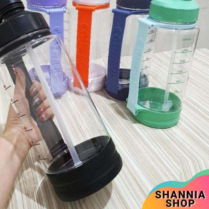 ➢ H9229 Botol Minum COURAGE ML Tumbler Sedotan Besar 2 Liter ►