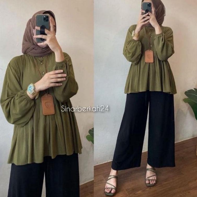 ☉ Raisa Blouse Rayon Crinkle Premium Rania Blouse Crinkle ➥