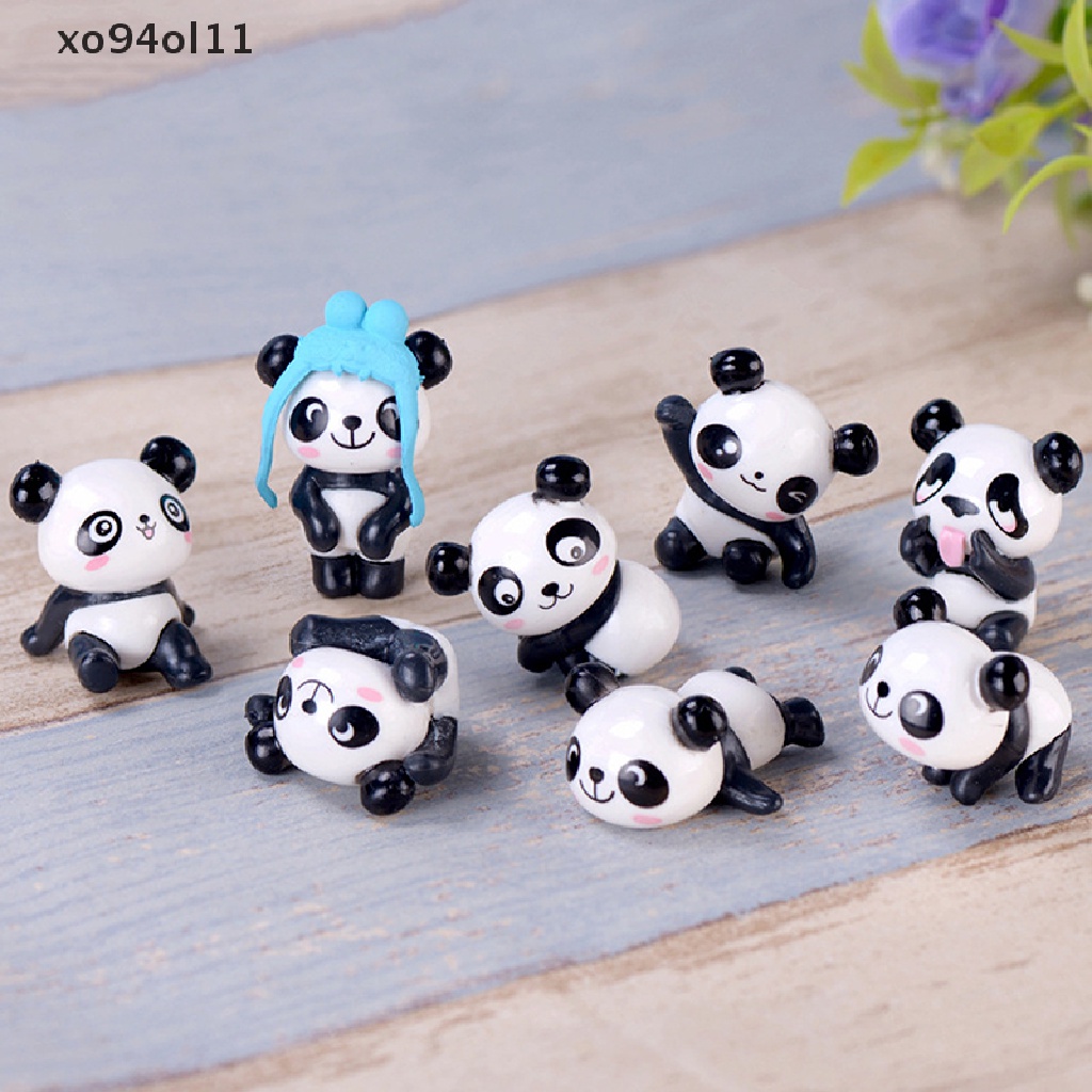 Xo 1Pc Patung Kartun Panda Lucu Pemandangan Taman Peri Miniatur Dekorasi Model OL