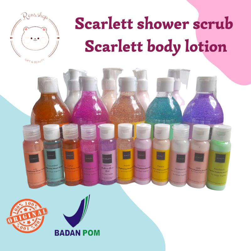 COD - Scarlett mini shower scrub sabun mandi scarlett mini| scarlett body lotion | scarlett mini
