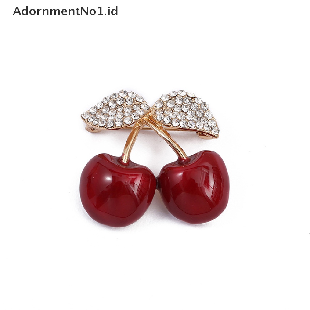 [AdornmentNo1] 1pc Bros Buah Cherry Merah Bros Korsase Dekorasi Aksesoris Pin Perempuan [ID]