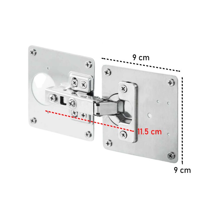 Set Engsel Sendok Slow Motion Tutup Plus Plat Dudukan Hinge Lemari DLL