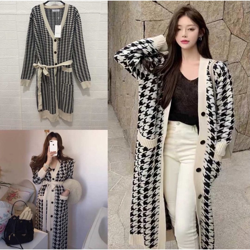 SALE Long Cardigan Rajut Gucci CARDIGAN HOUNDSTOOTH Gucci Import Premium