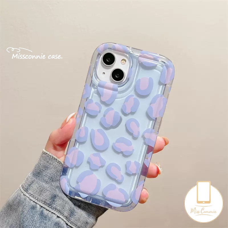 Ins Fashion Case Motif Leopard Ungu Realme C53 C55 C30 7i C17 9i C35 C20A C25s C15 C25Y C12 C33 C21Y C20 C25 C11 Realme 5 6i 5i 5s C3 C11 2021 C1 C2 Bening Shockproof Airbag Cover