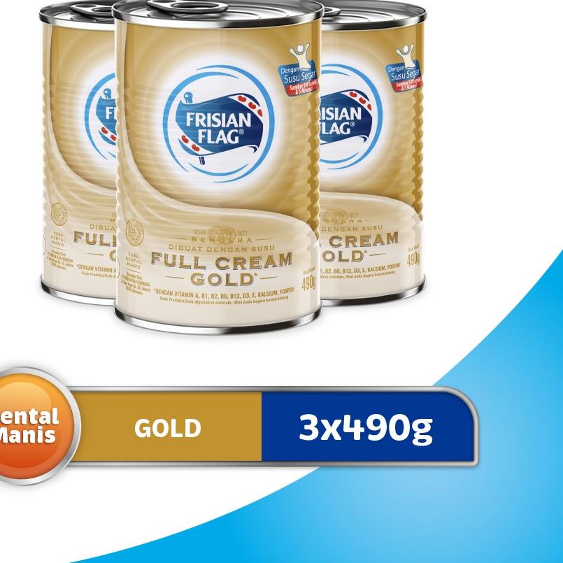 

♔ Frisian Flag Susu Kental Manis Gold Kaleng 490gr - 3 Pcs ❃