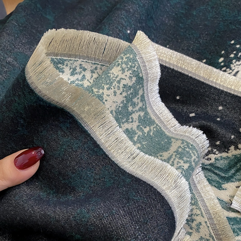 Syal &quot;Wave&quot; 65 x 190 Motif Anggun yang mewah Bahan High Grade Cashmere Immitation