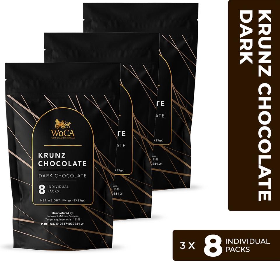 

◙ WoCA Krunz Chocolate Dark 3 x 8 individual packs - Pouch ☚