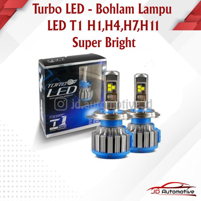 Turbo LED Bohlam Lampu LED Mobil T1 H1,H4,H7,H11 Super Bright