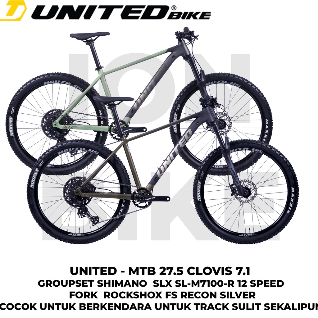 Sepeda MTB 27.5 United Clovis 7.1 Sepeda Gunung Dewasa 12 Speed Alloy Allumunium Kuat Awet Murah Ter