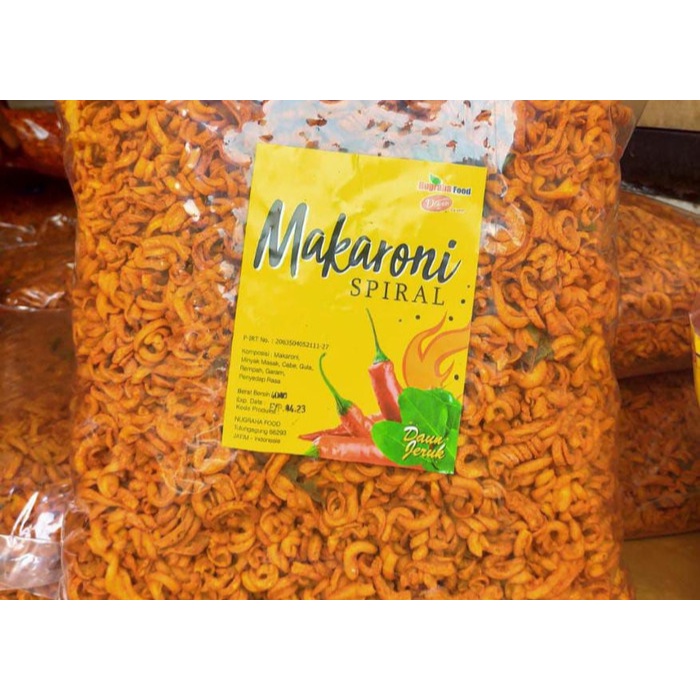 

MAKARONI PEDAS SPIRAL makaroni SPIRAL pedas 500 GR ORIGINAL