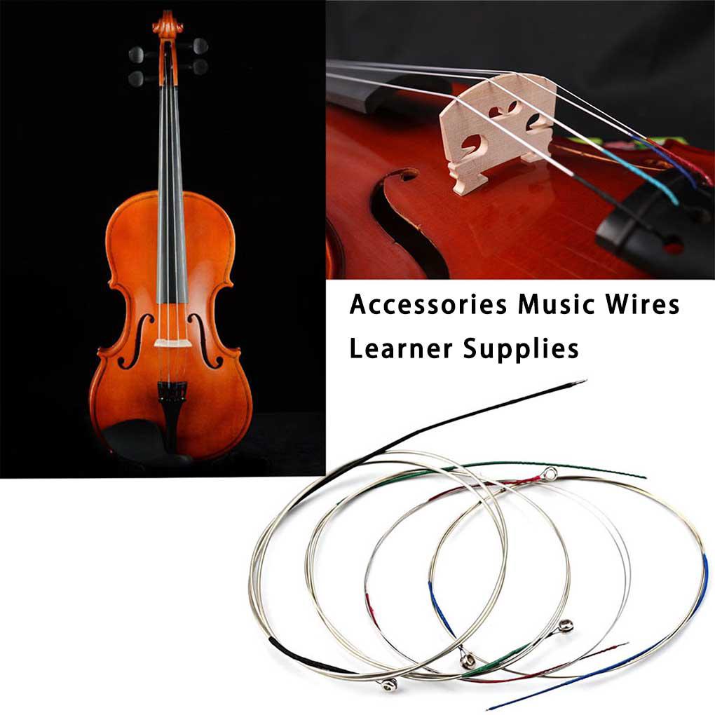 Huit 4Pcs Instrumen String Penuh Viola Belajar Musik A 11d 22g 3c 4set Indah Profesional Silvery Compatible