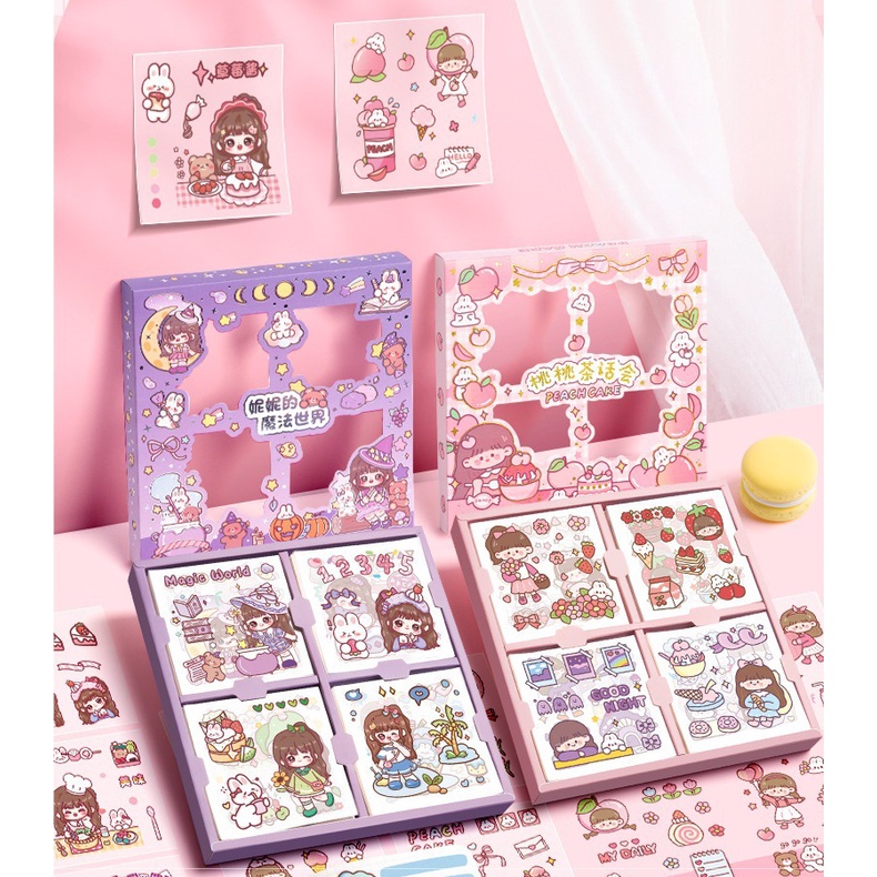 STICKER KOREA MOTIF KARTUN 1 PACK ISI 100 PCS [SWEETSPACE]