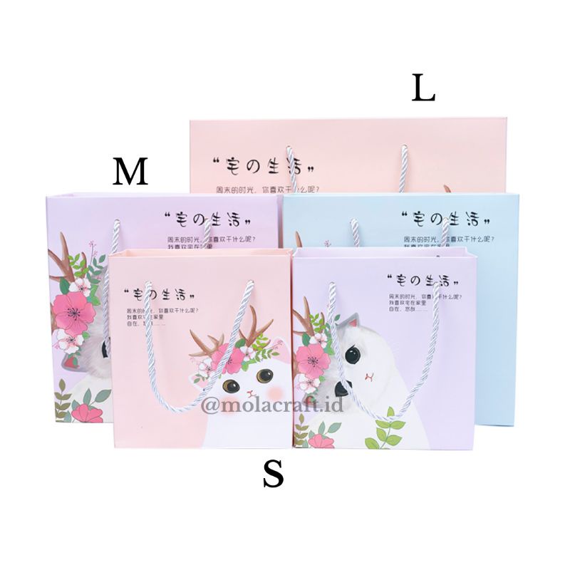 

Paperbag (Flower cat)/paperbag souvenir/paperbag untuk bingkisan
