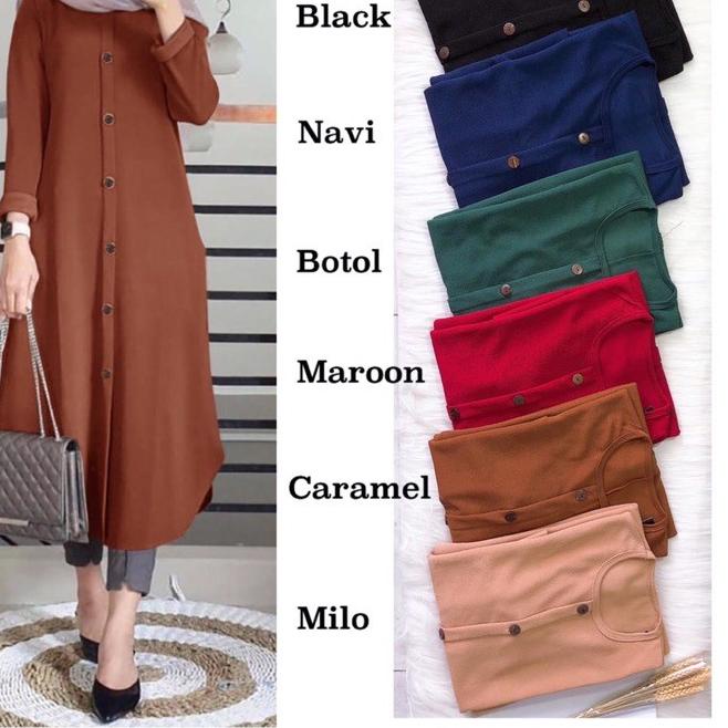 ℗ SABELA Tunik  -  Tunik Milano Premium LD100 / Long Tunik / Saku Kiri&Kanan / R.3 -  ☚