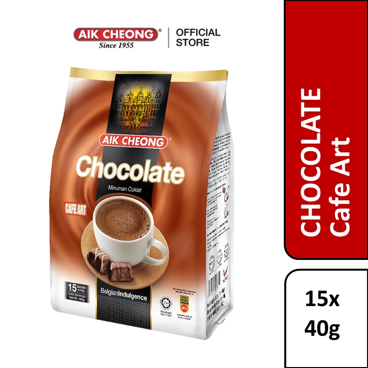 【TOP SALE】 Aik Cheong Hot Chocolate Cafe Art 15 sachet x 40g - 600gr