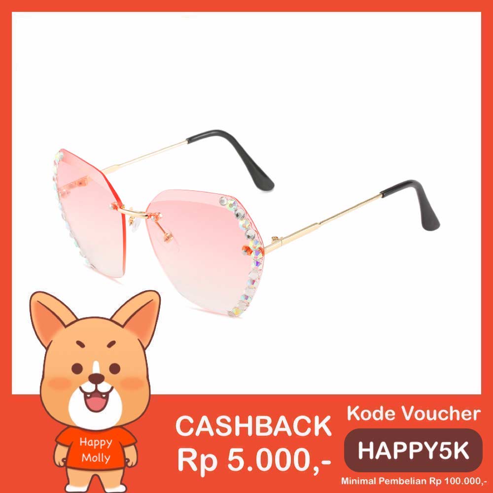 Kacamata UV400 [ Pink ] Anti Radiasi - Sunglasses Wanita Korea - HM8158