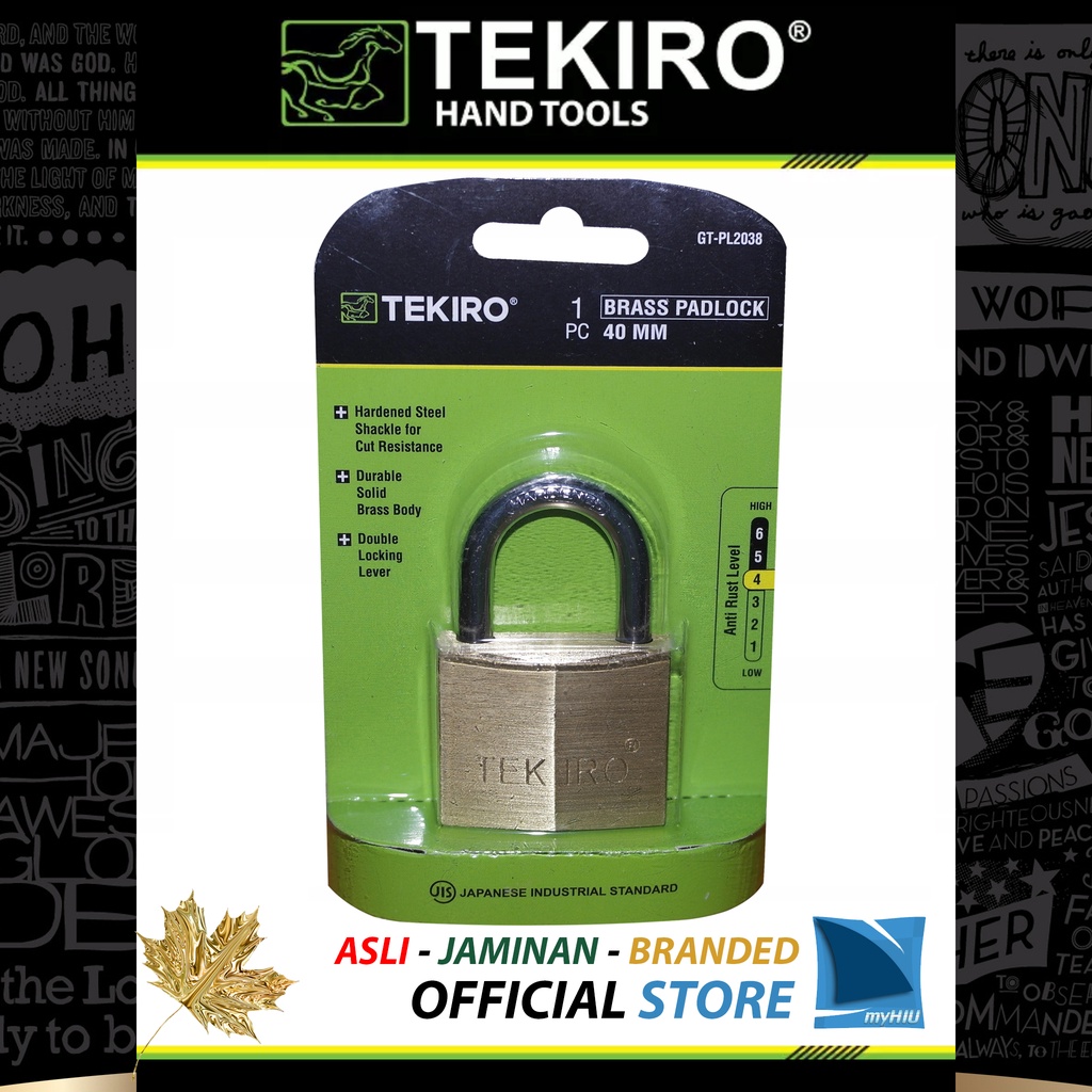 Gembok Kuningan 20~50 mm Cut Resistance Anti Rust Koper Pagar Rumah Teralis - Brass Padlock TEKIRO