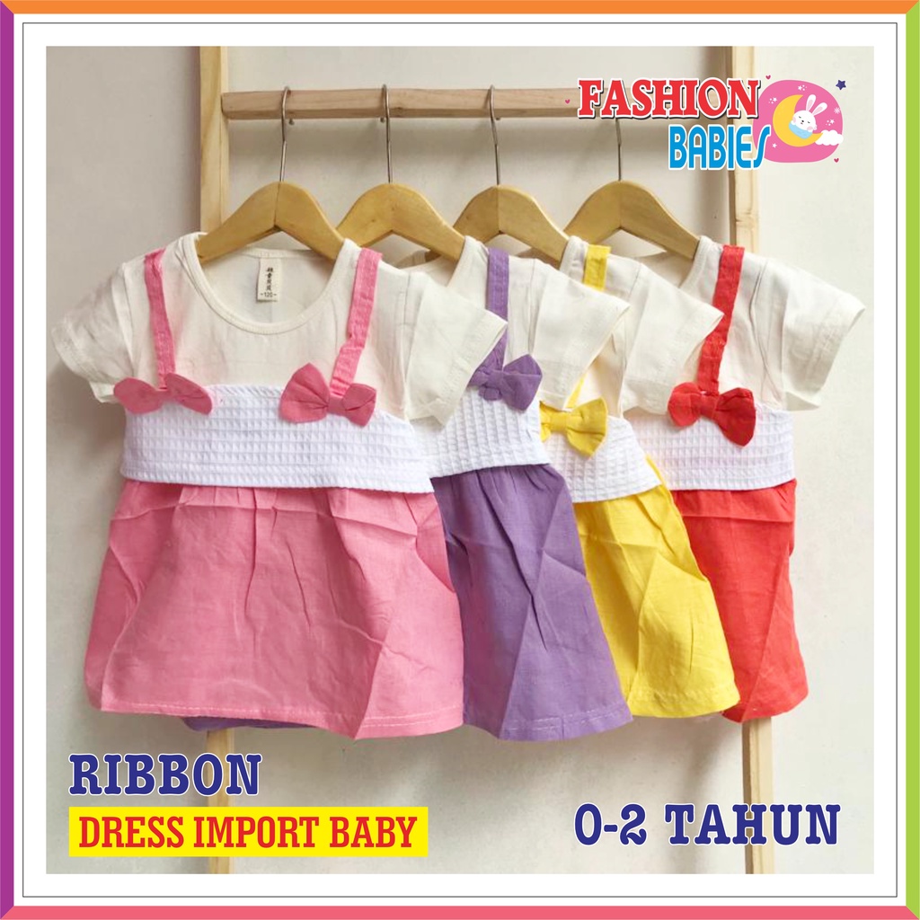 DRESS IMPORT KOREA IMPORT RIBBON / ROK BAYI PEREMPUAN / BABY GIRL DRESS ❤ FashionBabies ❤