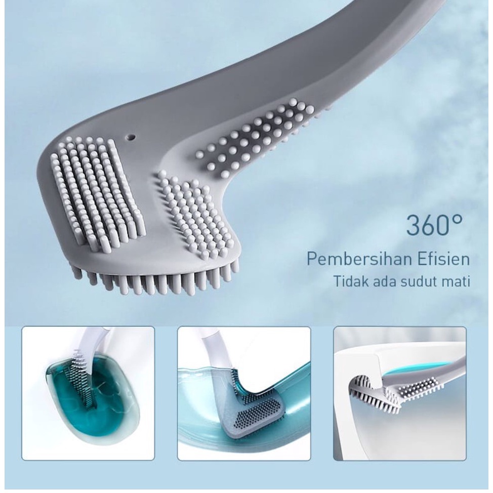 BAJ Sikat Toilet Silikon Bentuk Stik Golf / Alat Pembersih WC Kamar Mandi / Toilet Brush Silicone Fleksible Serbaguna Sela Karet Lentur PR129