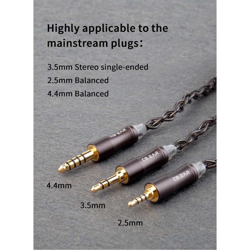 Kbear Hazy 6N Graphene+Copper-Silver Alloy Mixedly Braided Upgrade Kabel MMCX/2Pin Konektor 3.5mm/2.5mm/4.4mmPlug Earphone Wire