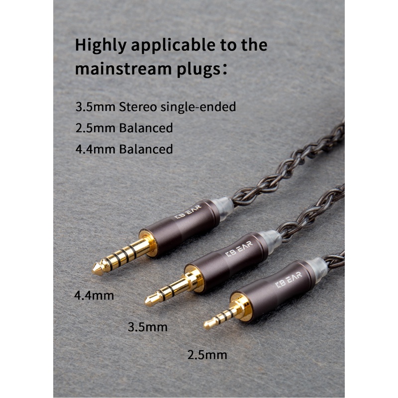 Kbear Hazy 6N Graphene+Copper-Silver Alloy Mixedly Braided Upgrade Kabel MMCX/2Pin Konektor 3.5mm/2.5mm/4.4mmPlug Earphone Wire